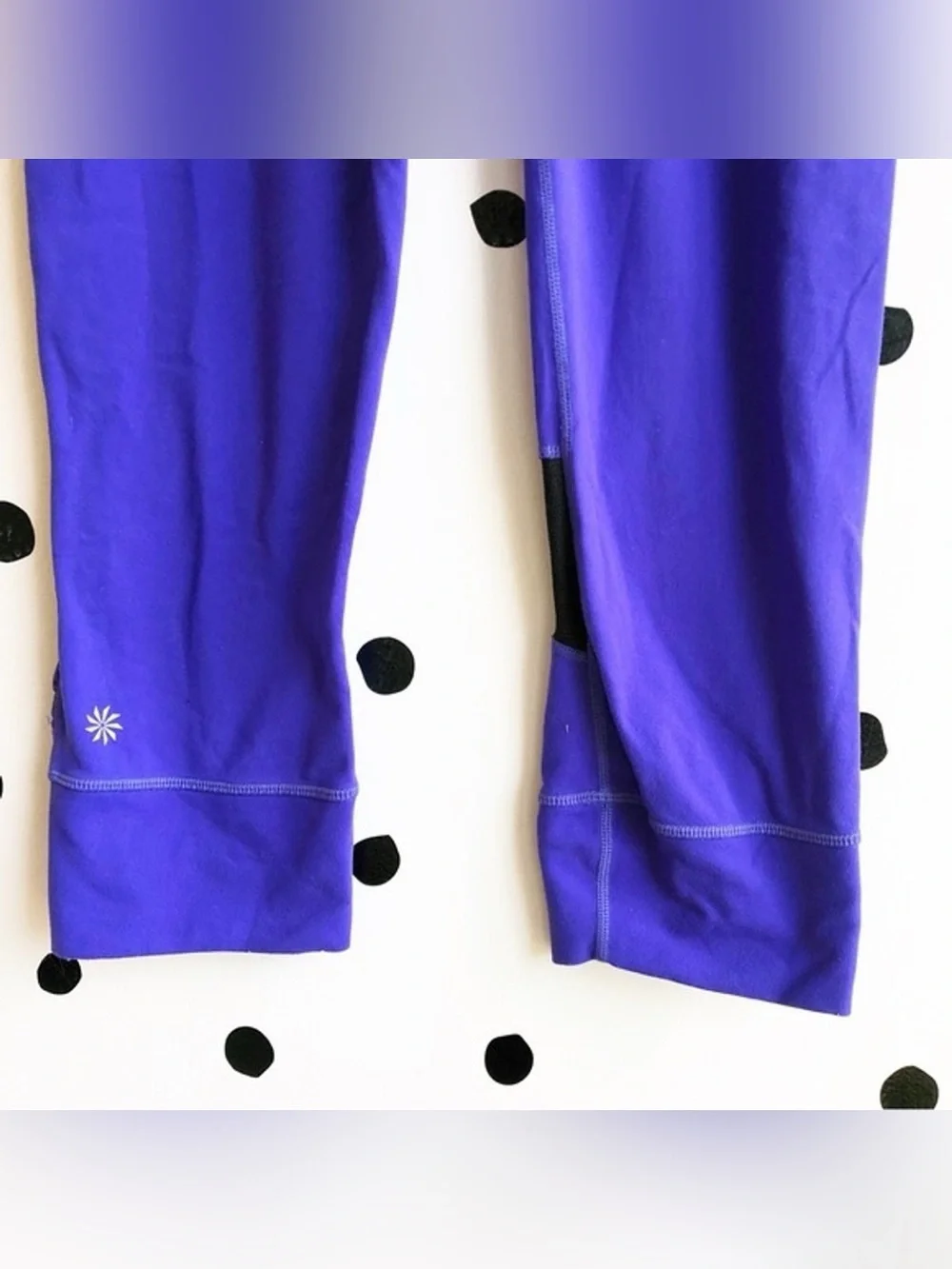 Athleta Purple Capri Leggings with Black Panels - Picture 6 of 8
